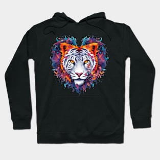 Tiger Heart: A Kaleidoscope of Colors Hoodie